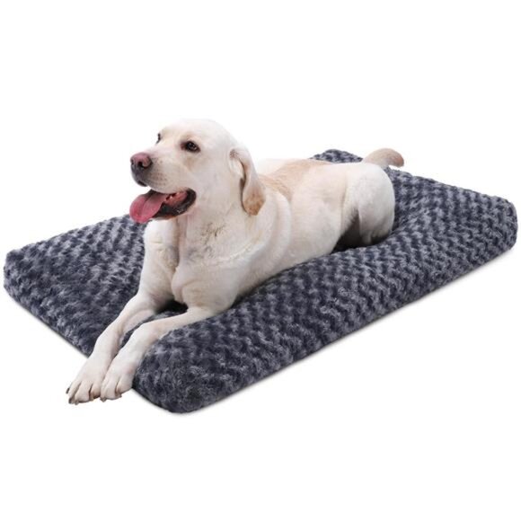 Dog Bed for Small Dogs, Soft Plush Pet Crate Bed Rose 24 x 18 x 2.8 inches - Picture 1 of 7